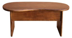 Tavolino basso sollevabile di design a forma di fagiolo con contenitore in legno di mango massiccio tinto L95 cm KOKOA