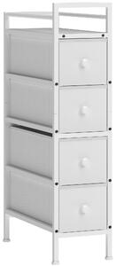 HOMCOM Cassettiera con 4 Cassetti, Cabina Armadio per Camera e Soggiorno, in Tessuto e Telaio in Acciaio, 20x43x81.5 cm, Bianco | Aosom Italy