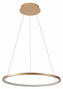 Lampada a sospensione LED a fascio stretto con anello luminoso Vinola dorata 38W, luce bianca regolabile, 3040 lm, metallo, dimensioni: 150x60x60 cm, IP20, Italux