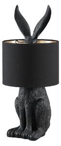Lindby lampada da tavolo Lorentina, 56 cm, coniglio, nero, tessuto
