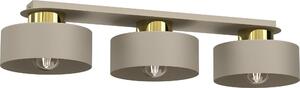 Marti 3xE27 15W Luminex, lampada da soffitto a striscia color crema con elementi dorati lucidi