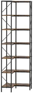 HOMCOM Libreria Angolare Industriale a 7 Livelli, in Legno e Acciaio, 60x60x198 cm, Marrone Rustico | Aosom Italy