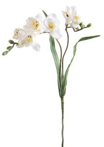 Set 6 Fiori Artificiali di Fresia con Due Fiori Altezza 63 cm Bianco