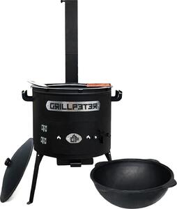 Ushak Asamat Ø40 cm con cucchiaio scanalato Kazan in ghisa 12L