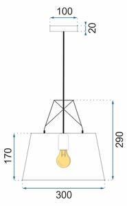 Lampada Da Soffitto Pensile Metallico Bianco APP423-1CP