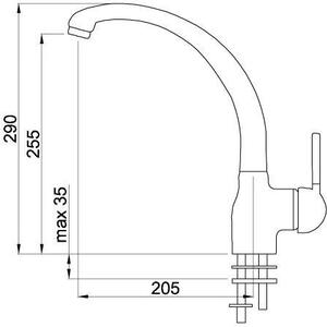 ELLECI Miscelatore Cucina Rubinetto Monocomando colore Bianco Antico - MGKPO62 Serie PO