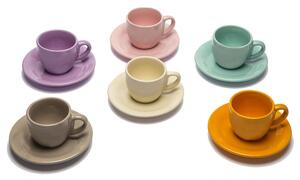 Set 6 Tazzine da caffè in Gres Kaleidos Multicolor