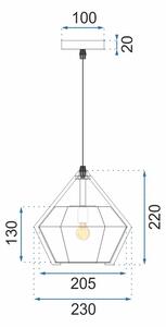 Lampada Da Soffitto Pensile Diamante Blu APP452-1CP