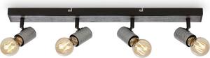 Lampada da soffitto Spot orientabile 4xE27 60W IP20 argento anticato metallo Briloner