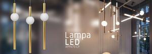 Lampada Da Soffitto Pensile Lungo LED Bianco Oro APP475-CP