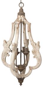 Clayre & Eef Lampada a sospensione Ø 40x79 cm Legno bianco