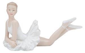 Ballerina Dicy Sdraiata 12x7,5x11 cm in Resina Bianco