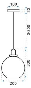 Lampada da Soffitto Sospensione Sfera di Vetro 20cm APP629-1CP