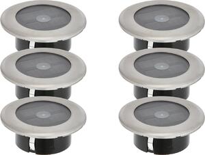 Set di 6 faretti solari a LED da pavimento Ø 11 cm per spot, caricabili fino a 100 kg Faretti da incasso