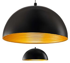 Lampada a Sospensione Dingle in Metallo Nero e Oro, Attacco E27, Design Moderno ed Elegante per Interni, Regolabile, Diametro 40cm, 3215-40-101