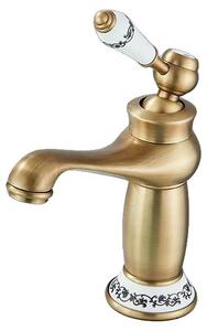 Miscelatore per lavabo, monocomando, struttura in ottone resistente, finitura bronzo anticato