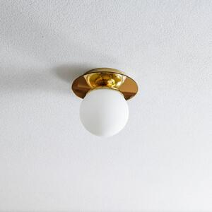 Eko-Light Plafoniera Plato, colore oro, metallo, vetro opalino, Ø 19 cm