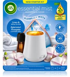 Air Wick Essential Mist Linen & White Orchid diffusore di aromi con ricarica 1 pz