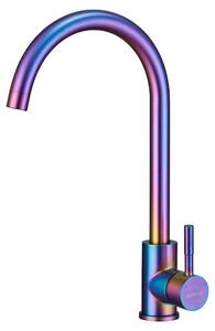Rubinetto da cucina in acciaio inox con rotazione a 360° in colore arcobaleno