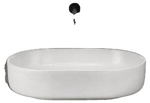 Lavabo, Vetroceramica di alta qualità, installazione autonoma, BIANCO