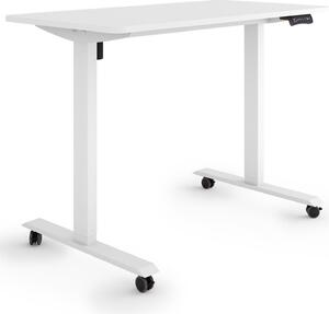 ESMART Germany ETX-121WW 120 x 60 cm Bianco Scrivania ergonomica in piedi/seduta su rotelle Regolabile elettricamente in altezza in modo continuo 78,5 - 128,5 cm 3x memoria Promemoria attività Avvio/arresto graduale