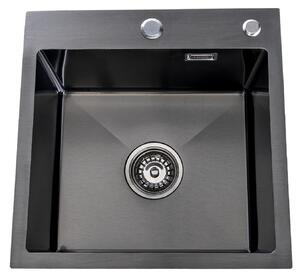 Lavello da cucina in acciaio inox con foro per rubinetto