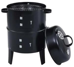 Griglia affumicatrice, cottura versatile, design compatto, colore nero