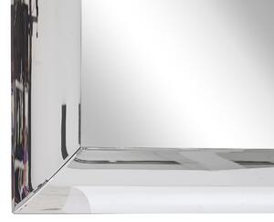 Specchio sospeso da parete argento rettangolare 60 x 90 cm Decorazione moderna e minimalista per soggiorno camera da letto Beliani