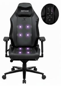 Sedia da ufficio MaxPodium Heavy SMI, con funzione massaggio, colore nero – ergonomica, braccioli regolabili in 4 direzioni, capacità di carico 170 kg