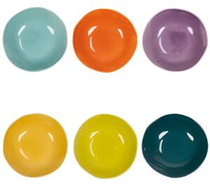 Piatto fondo in ceramica colorata design con bordi irregolari Color Shock