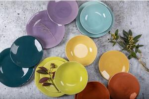 Piatto frutta in ceramica colorata design con bordi irregolari Color Shock