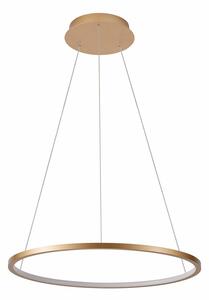 Lampada a sospensione LED a fascio stretto con anello luminoso Vinola dorata 48W, luce bianca regolabile, 3840 lm, metallo, dimensioni: 150x80x80 cm, IP20, Italux