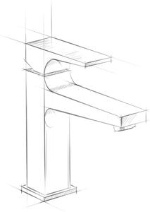 Hansgrohe Mitigeur monocommande de lavabo Metropol 110, CoolStart, avec béqu'ille, vidage par poussoir, saillie 135mm, 32508000, 32508000