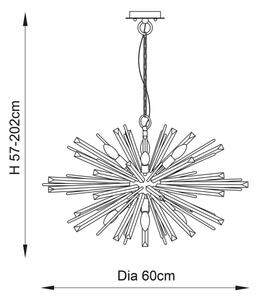 Endon 81936 - Lampadario a catena 6xE14/40W/230V dorato