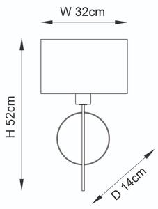 Endon 95218 - Applique da parete 1xE27/10W/230V blu/ottone