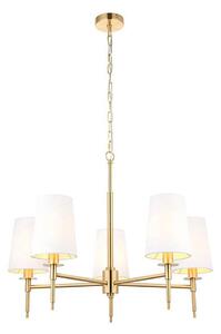 Endon 99458 - Lampadario a catena 5xE14/6W/230V oro/bianco