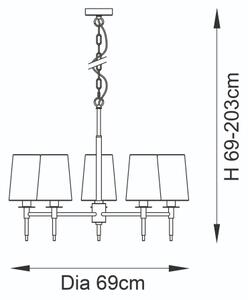 Endon 99458 - Lampadario a catena 5xE14/6W/230V oro/bianco