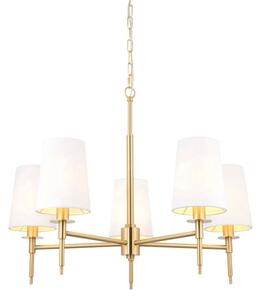 Endon 99458 - Lampadario a catena 5xE14/6W/230V oro/bianco
