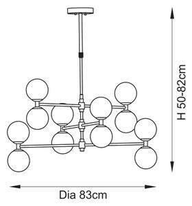 Endon 114041 - Lampadario a stelo 12xG9/3,2W/230V oro