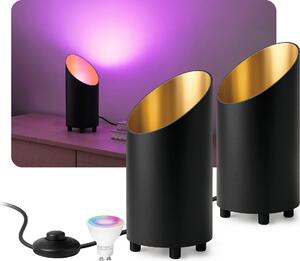 SSC-LUXon 2x AUREVA lampada da salotto uplight - Smart WLAN GU10 5W lampadina controllabile tramite App Alexa Google - lampada da tavolo e da terra