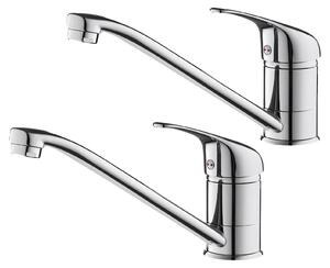 Rubinetto da cucina, con bocchetta girevole a 360°, struttura in ottone resistente, finitura cromata, attacco G3/8