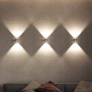 Top Light Puk Mini Wall+ LED, lenti trasparenti, cromo