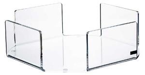 Vesta Portapiatti orizzontale in plexiglass moderno per piatti di plastica o carta Like Water Plexiglass Tortora/Bianco