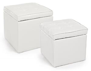 Set di 2 pouf contenitore BELLVILLE colore bianco