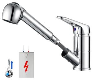 Rubinetto da cucina, girevole a 360°, con due modalità di flusso dell'acqua, cromato, attacco G3/8