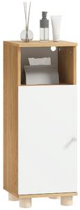 HOMCOM Mobiletto Bagno Salvaspazio con Armadietto a 2 Ripiani e Vano Aperto, 30x30x79.7 cm, Bianco e Legno | Aosom Italy