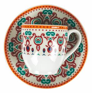 Set 6 Tazzine Caffè con Piattino in Porcellana VdE Tivoli 1996 Shiraz