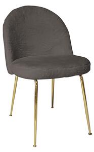 Set sedie MONTMARTRE tessuto grigio con gambe in ottone