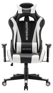 MaxPodium Skilled: sedia da gioco ergonomica, colore bianco, con cuscini, capacità di carico 150 kg