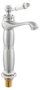 Miscelatore per lavabo, monocomando, design moderno a incasso, colore argento